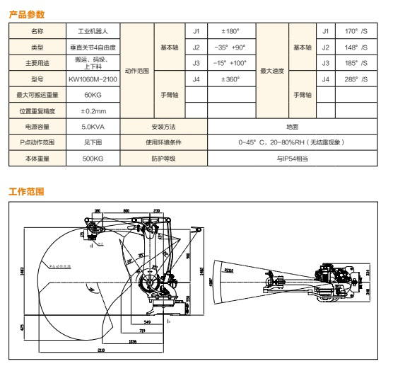 碼垛機(jī)器人技術(shù)參數(shù)